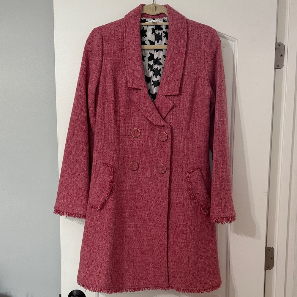 CAbi Pink Double-Breasted Blazer Coat